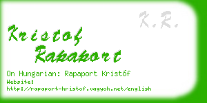 kristof rapaport business card